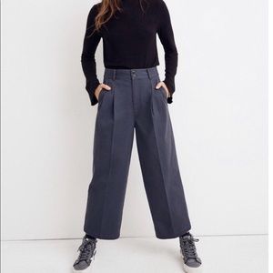 Madewell Pleated Wide Leg Pants Dark Gray 0